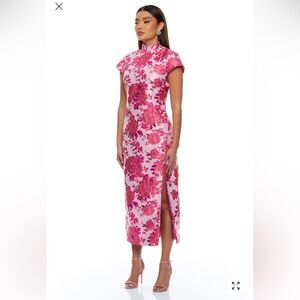 Floral Pink Qipao  Dress
